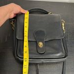 Coach Vintage 5130 Black Leather Station Satchel Crossbody Bag Brass Hardware Photo 12