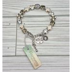 NWT Harmony Silver Tone Crystal & Cross Tennis Style Bracelet Dangle Tree Charm Photo 5