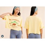 The Laundry Room  Yellowstone Oversized Cropped Tee Small Butter Yellow Graphic Photo 6