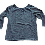 Pact  Women Size Medium Dark Gray Stripe‎ 100% Organic Cotton Top Casual Preppy Photo 0