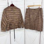 Dress Barn Vintage Isabel & Nina Striped Knit Blazer Skirt Suit Tan Multi 12 Photo 9