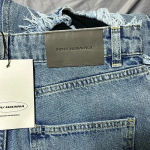 You Wanna Wide Leg Distressed Raw Hem Jeans NWT Baggy Y2K Patches‎ Grunge Size 28 Photo 9