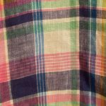 Talbots Linen Tank Top Vest Madras Plaid Pink Blue Size P Photo 2