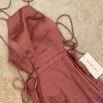 NWT Revelry Desert Rose Haven Satin Bridesmaid Dress in Size 8 Petite Pink Photo 0