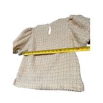 English Factory Tweed Puff Sleeve Top Cream Beige XS | Cottagecore Chic Photo 4