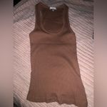 AGOLDE Nwot  brown tank top ribbed classic designer fall $100 casual denim boho Photo 4