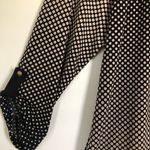 AGENDA Womens Top Size XL Loose Style 3/4 Sleeves Silky Polyester Black Beige Photo 7