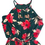 Maggy London Green Floral Cropped Wide Leg Halter Jumpsuit Sleeveless NWOT 0 Photo 2