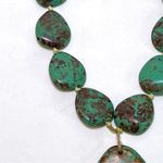 Faux Turquoise Southwestern Lightweight Chunky Pendant Necklace Green Photo 3