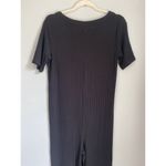 Reformation  Jeans Black Camille Ribbed Knit M Tencel Modal Jumpsuit Romper Comfy Photo 7