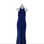 Abyss By Abby  royal blue halter neck strappy back maxi evening party‎ dress Sz L Photo 6