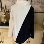 DUDLEY STEPHENS Black White Asymmetrical Fleece Long Sleeve Turtle Neck size L Size L Photo 1