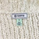 Susina New Fluffy Boucle Knit Sweater V-Neck Long Sleeve Pullover White Snow Photo 12