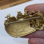 Signed AJC Biblical Noah’s Ark Brooch Pin Gold Tone Photo 7