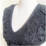 Flapper Style Bodycon Puff Dress Black Size XL Fringe Hem Stretch Sleeveless Photo 3