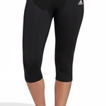 Nike Adidas Womens Black Cropped Leggings Size L Athletic Training Activewear Photo 0