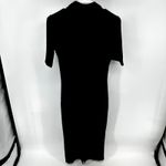 Marine layer  Lexi Rib Mock Neck Midi Dress Short Sleeve Ribbed Black M NWT Photo 6