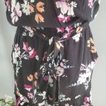 Loft  Sleeveless Black Floral Romper XS Photo 3