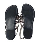 Loft Grey Snakeskin Print Strappy Sandals Summer Vacation Preppy Womens Size 7 Photo 4