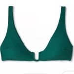 Shade & Shore Women's Square Wire Ribbed Triangle Bikini Top Evergreen Size XL Photo 6