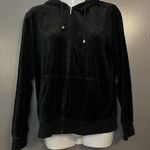 Golden Lillie Hoodie Womens Medium Black Velour Full Zip Soft Loungewear Pockets Photo 0