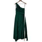 Alfred Sung Draped One-Shoulder Satin Maxi Dress With Pockets Size 6 Photo 1