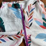 Cynthia Rowley  100% Linen Wide Leg Ankle Pull On Pants Tropical Flowers Pockets Photo 7