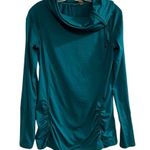 Zella  Women's Cowl Neck Pullover Top Green Blue Long Sleeve Size M Casual Photo 5