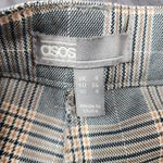 ASOS Womens Plaid Flat Front Wide Leg Pants Size 8 Grey Preppy Streetwear Gray Photo 2