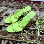 Jennifer Lopez Lime Green Strappy High Heel Sandals Photo 0