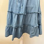 MPH Collection Blue Denim Tiered Ruffle Western Coastal Cowgirl Dress Medium Photo 8