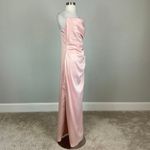 Laundry by Shelli Segal Pink Satin Column Evening Gown Size 12 Laundry Sleeveless Thigh Slit Slip Dress Photo 1