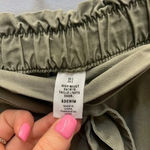 H&M High Waist Paper Bag Shorts Olive Green Photo 4