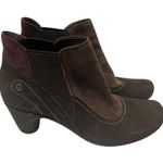 Earthies Genoa Ankle Boots Booties Brown/Purple Suede Leather Womens Size 9 B Photo 2