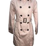 MAYSON GRAY Pink Trench Coat Double Button Waist Belt Knee Length Size 2 Photo 0