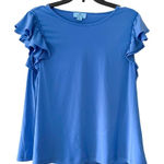 CeCe  Large Blue Ruffle Sleeve‎ Blouse NWT Photo 0