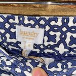 Laundry by Shelli Segal  Blue & White Slim Fit Cropped Pants Women's Size 6 Photo 5