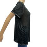 Flirtitude Black Gray Criss Cross V Neck Lightweight Semi Sheer Tee Womens XL Photo 5