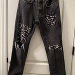 All Saints Boys Fit Women's Leopard Patch Jeans Size 27 Straight Fit Photo 0