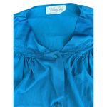 Vanity Fair  Women's Blue Floral Applique Buttons-Up 2Piece Pajama Set Size Small Photo 4