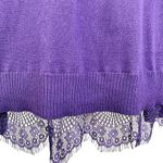 Lane Bryant Sweater 18/20 Purple Boat Neck Long Sleeve Lace Bottom New Photo 4