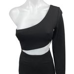 Tiger Mist NEW  Nova Black One Shoulder Cutout Long Sleeve Mini Bodycon Dress XS Photo 2