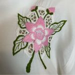 Vintage Kimono Robe Embroidered White Flowers Satyuga Honolulu Hawaii White Pink Photo 14