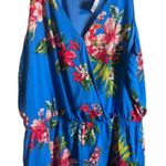 💜 NWOT Love by Chelsey Floral Romper Blue Size M Photo 2