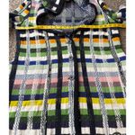 Aldomartins Womens Chunky Oversized Coat Sz XL Plaid Colorful Oversized Wool White Photo 10