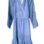 margaret o'leary  Blue Ruffled Wrap Sundress Photo 0