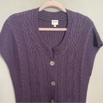Whistles London Knit Sweater Cardigan Lambswool Cashmere Angora blend Purple Size L Photo 2