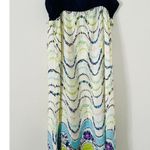 Anthropologie  Mermaid Silk Ocean Maxi Dress Summer A-Line Adjustable Strap XL Photo 4