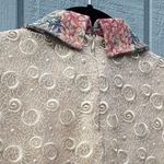 Collared dress with sheer embroidered lace sleeves and pleated skirt Size 6 Photo 5