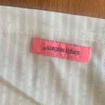 Simply Southern  NWT Shirt Dress Mint and White Striped Design Navy Ruffle Trim Photo 1